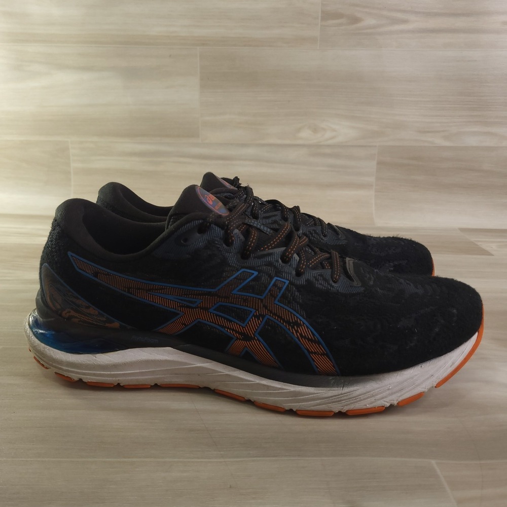 Asics Gel Cumulus 23 Mens Sz 10 Black Blue Running Sneakers FlyteFoam 1011B012